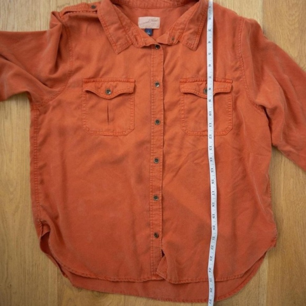 Universal Thread Orange Button Down Size‎ Large - Picture 5 of 6